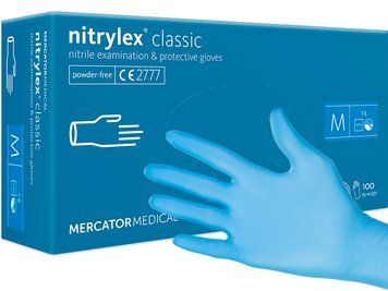 Рукавички нітрилові  блакитні 3,5г Nitrylex CLASSIC 5032 фото
